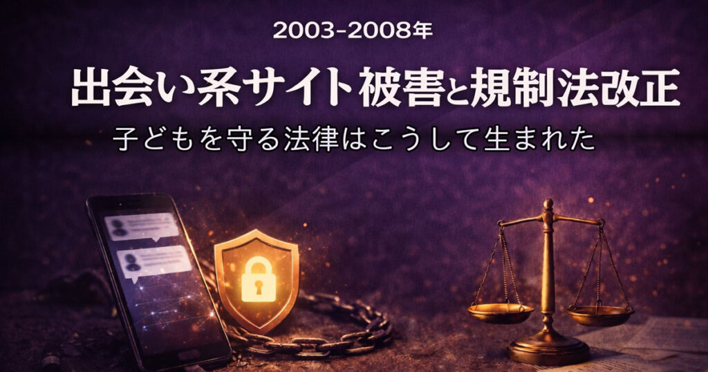 2003-2008年出会い系サイト被害と規制法改正 子どもを守る法律が生まれた経緯と教訓
