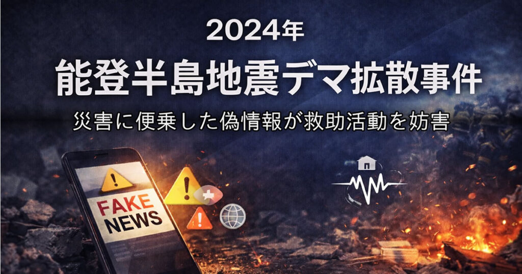 2024年能登半島地震デマ拡散事件 災害に便乗した偽情報が救助活動を妨害した教訓