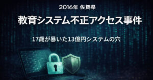 2016年佐賀県教育情報システム不正アクセス事件 17歳少年による大規模情報漏洩の教訓を伝えるニュース風画像