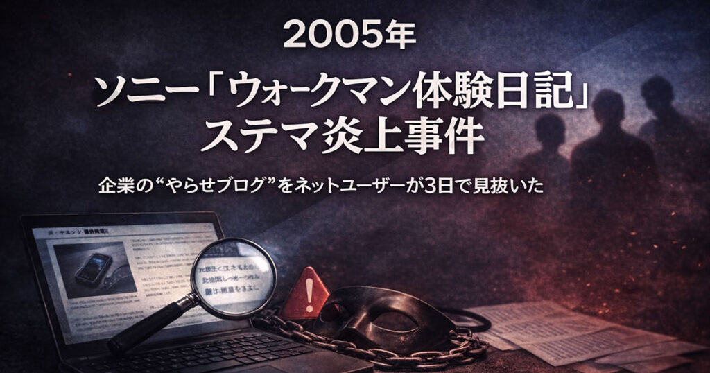 2005年ソニー ウォークマン体験日記ステマ炎上事件 企業の嘘をネットユーザーが見抜いた教訓