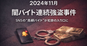2024年闇バイト連続強盗事件 SNSの高額バイト募集が犯罪の入り口となった事件の教訓