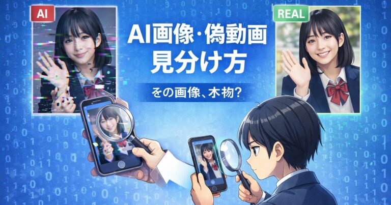 【中学生向け】その画像、本物？AI画像・偽動画（ディープフェイク）の見分け方