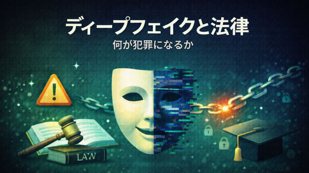 ディープフェイクと法律 何が犯罪になるのかを解説するアイキャッチ画像