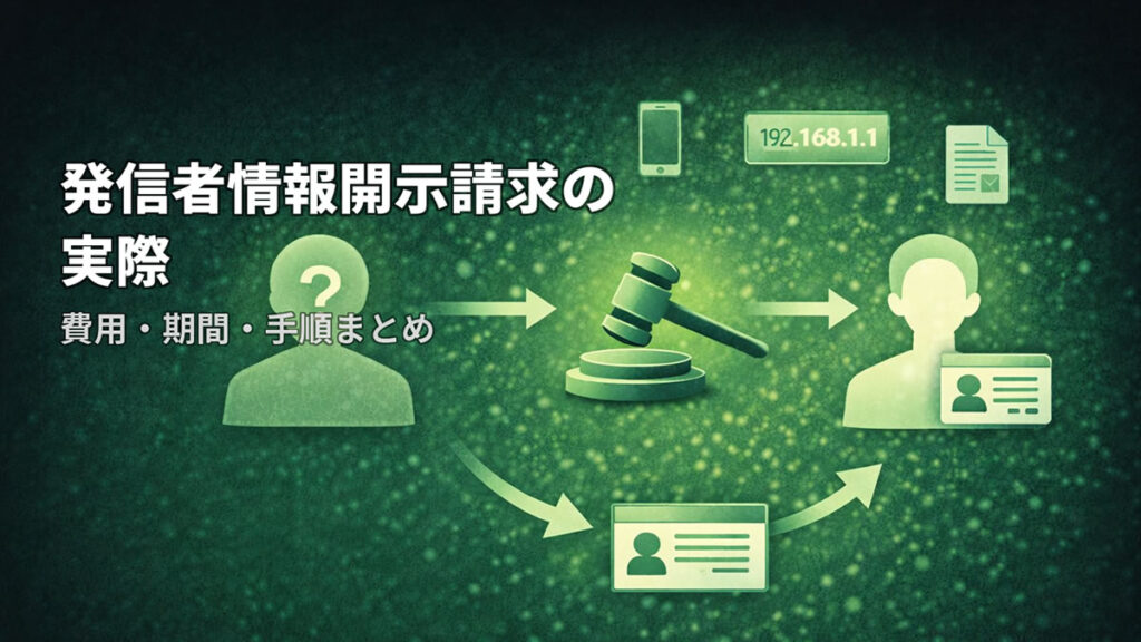 発信者情報開示請求の実際 費用・期間・手順まとめ