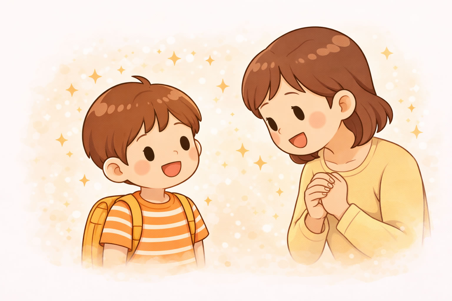 困ったことをおうちの人に相談する子どものイラスト