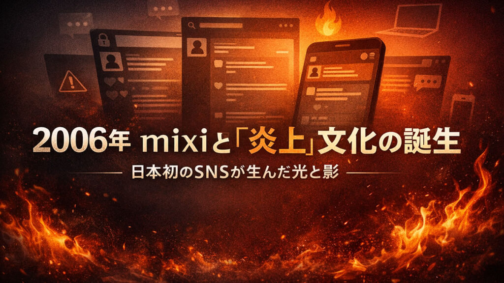 2006年 mixi炎上文化の誕生 日本初SNSが生んだ炎上の原型