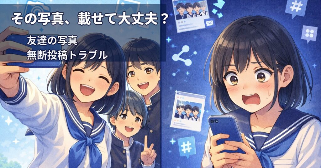 友達の写真・動画の無断投稿トラブルに関する記事のアイキャッチ画像