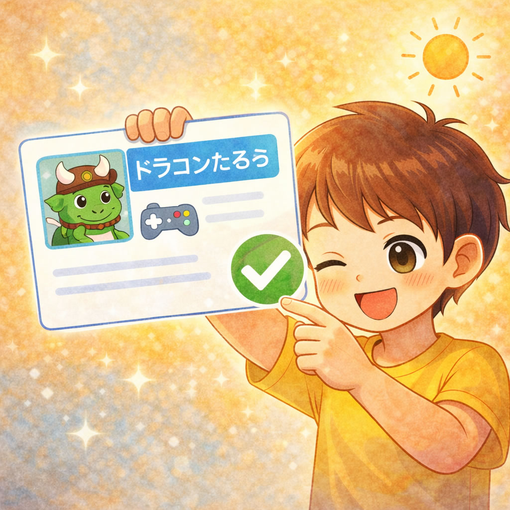 安全なプロフィールを作る子どものイラスト
