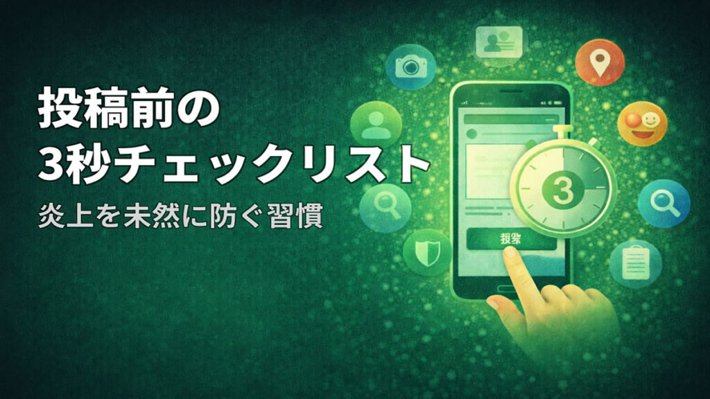 投稿前の3秒チェックリスト 炎上を未然に防ぐ習慣