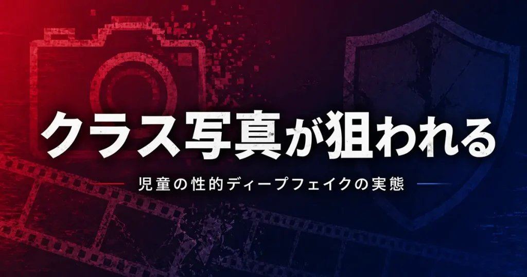 クラス写真が性的ディープフェイク被害に──警察庁の啓発資料と児童の性的ディープフェイク被害の実態を解説するニュース記事のアイキャッチ画像