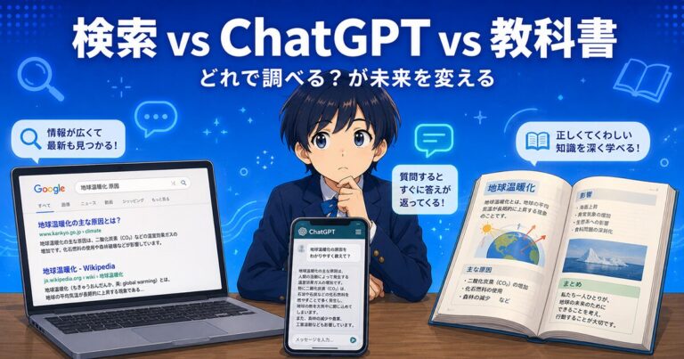 同じ質問をGoogle・ChatGPT・教科書にしたら、答えが全部違った ── 情報源の「得意・不得意」を知ろう
