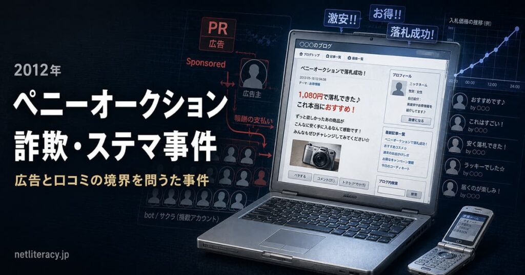 2012年ペニーオークション詐欺・ステマ事件 隠された広告と詐欺サイトの構造