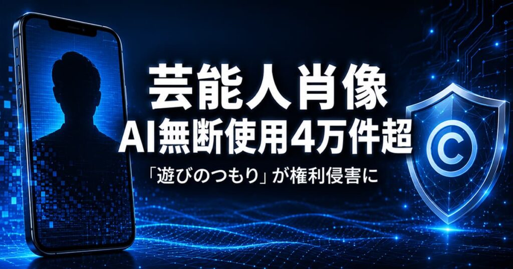 生成AIで芸能人の肖像を無断使用するイメージ。