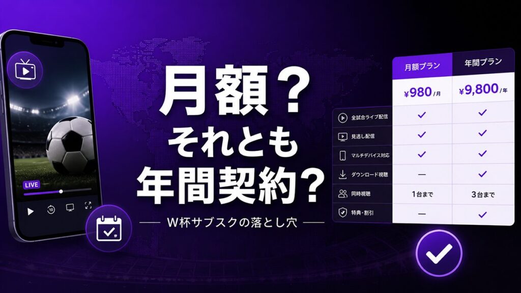 月額に見えて実は年間契約──W杯のDAZNサブスク注意