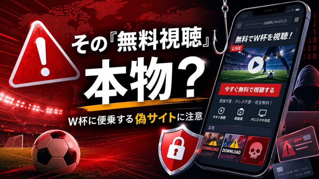 W杯『無料視聴』をうたう偽サイトに注意