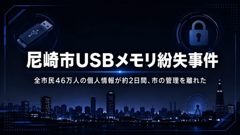 2022年 尼崎市USBメモリ紛失事件 ── 全市民46万人の個人情報が、約2日間”行方不明”になった
