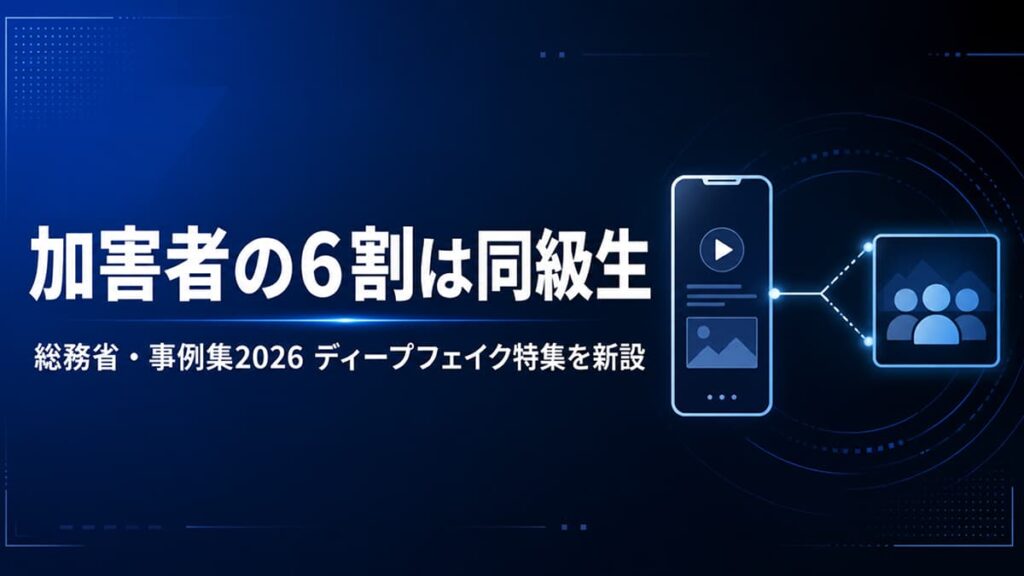 総務省がインターネットトラブル事例集2026年版で新設したディープフェイク特集を伝えるニュース画像